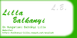 lilla balkanyi business card